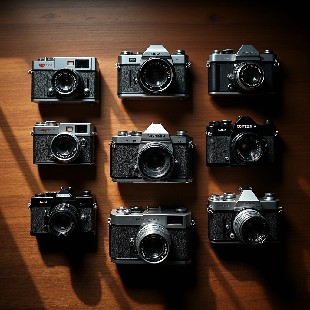 Kolekcja vintage aparatów fotograficznych